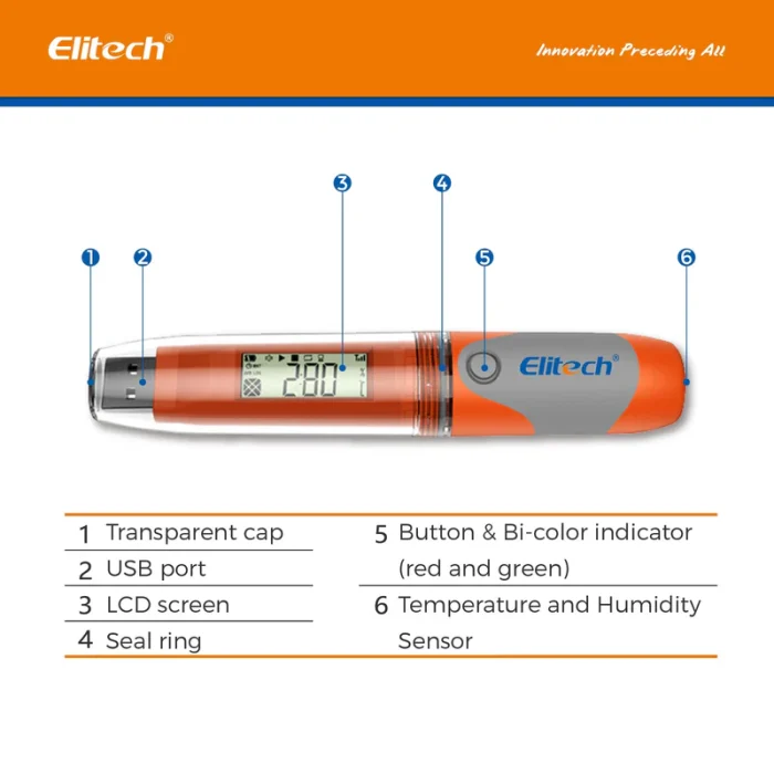 Elitech RC-51H Temperature & Humidity Data Logger Waterproof 2