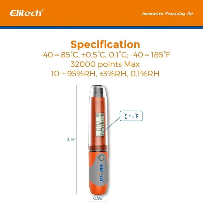 Elitech RC-51H Temperature & Humidity Data Logger Waterproof 3