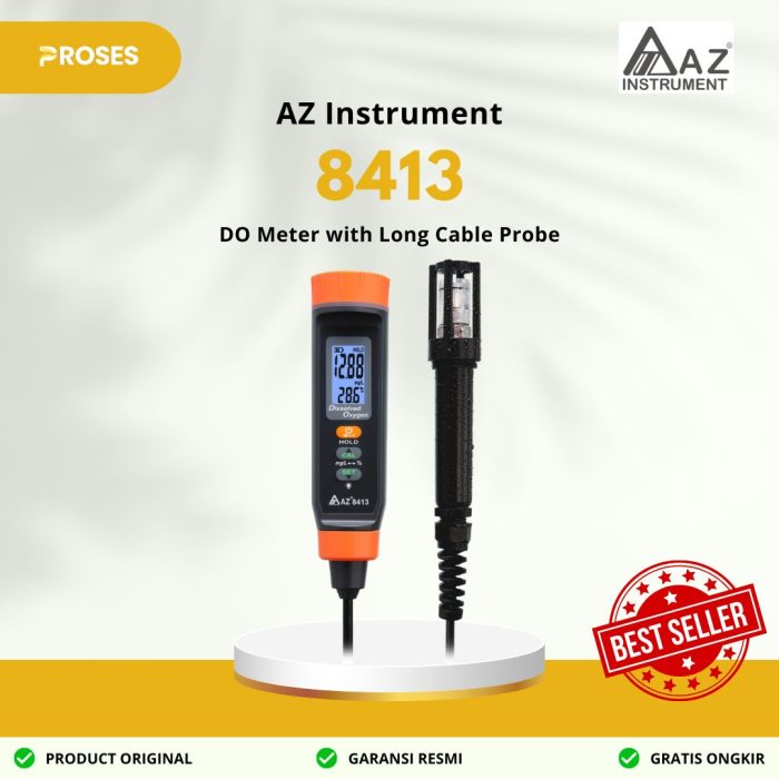 AZ Instrument 8413 Dissolved Oxygen Pen with long cable probe