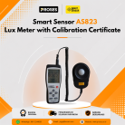 Smart Sensor AS823 Lux Meter with Calibration Certificate